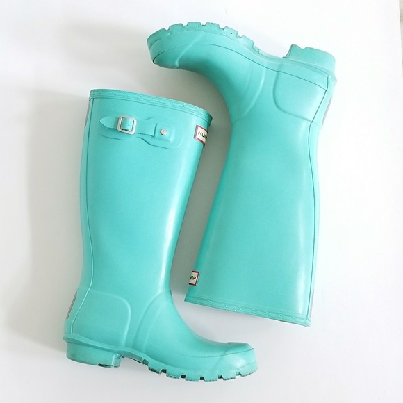 Hunter Other - HUNTER girls tiffany blue rain boots